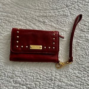Vintage Badgley Mischka Red Leather Wallet Coin Purse